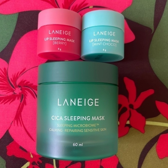 Brand New Laneige Cica Sleeping Mask & 2 Lip Sleeping Masks Berry Mint Choco - Picture 1 of 12